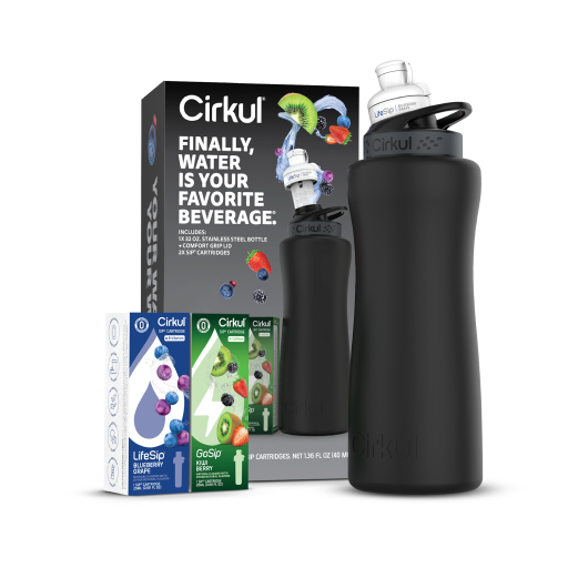 32oz. Matte Black Stainless Steel Bottle Starter Kit F9